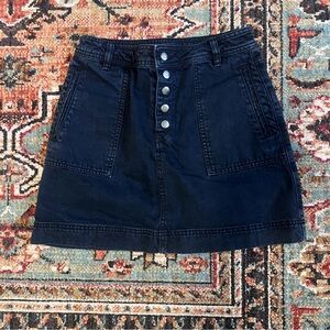 Free People Black Button-Front Mini Skirt